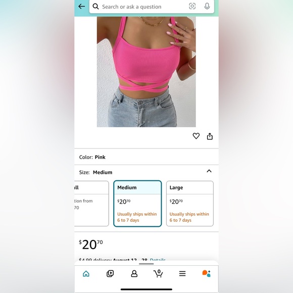 Crisscross Tie Backless Crop Top *NEW* - Picture 7 of 7